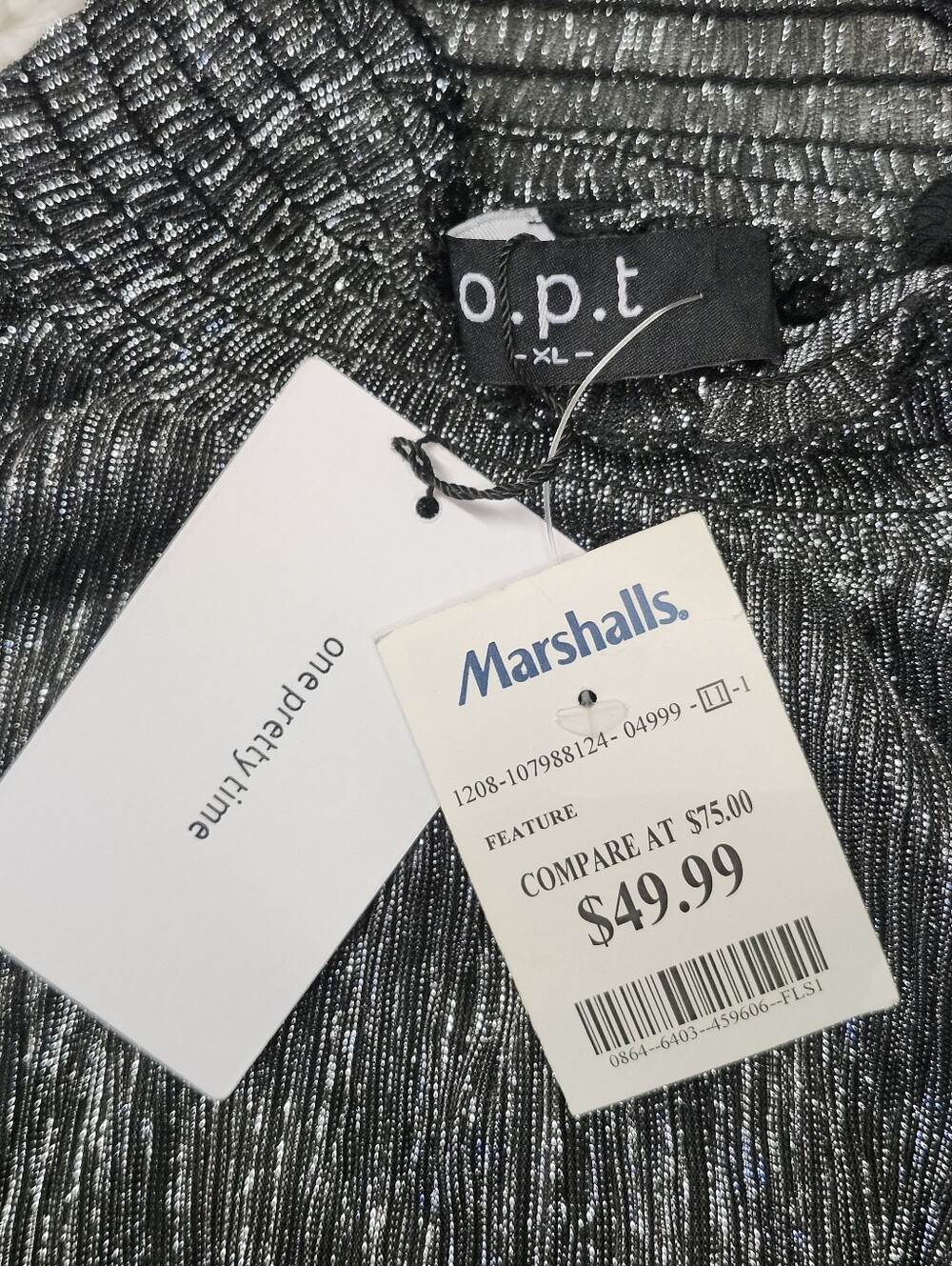 • NWT One Pretty Time Long Sleeve Mock Neck A-Line Dress Size XL Silver & Black - Picture 6 of 11